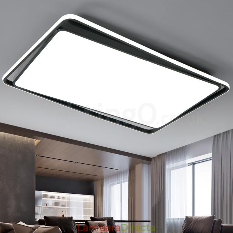 Lámpara de techo empotrada rectangular moderna de moda en blanco y negro