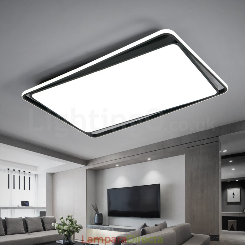 Lámpara de techo empotrada rectangular moderna de moda en blanco y negro