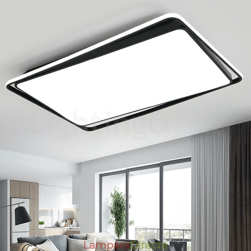 Lámpara de techo empotrada rectangular moderna de moda en blanco y negro