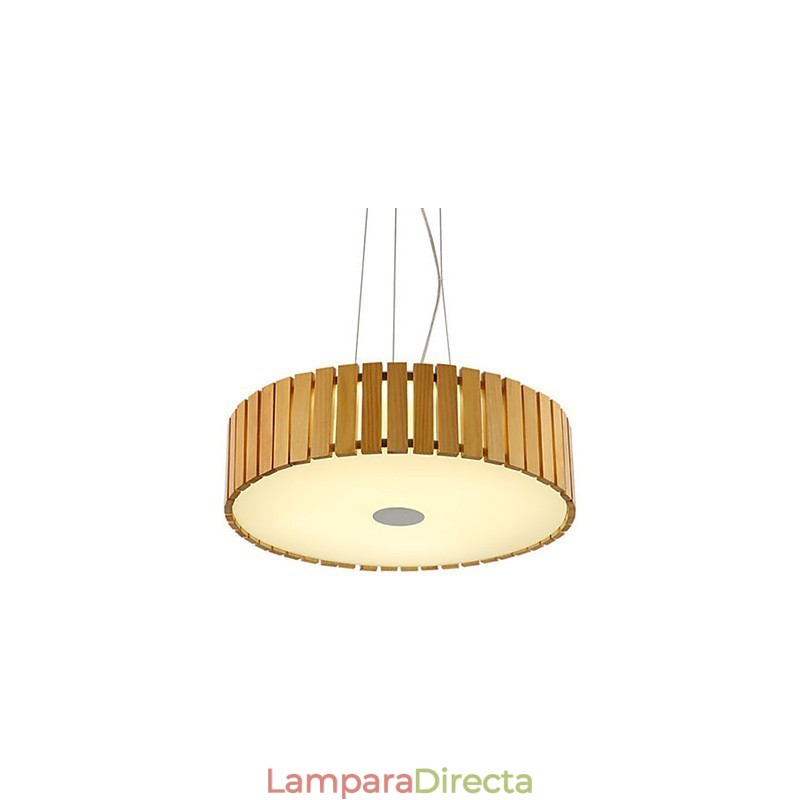 Lámpara de araña estilo mini linterna de madera de bambú