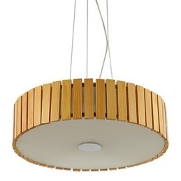 Lámpara de araña estilo mini linterna de madera de bambú