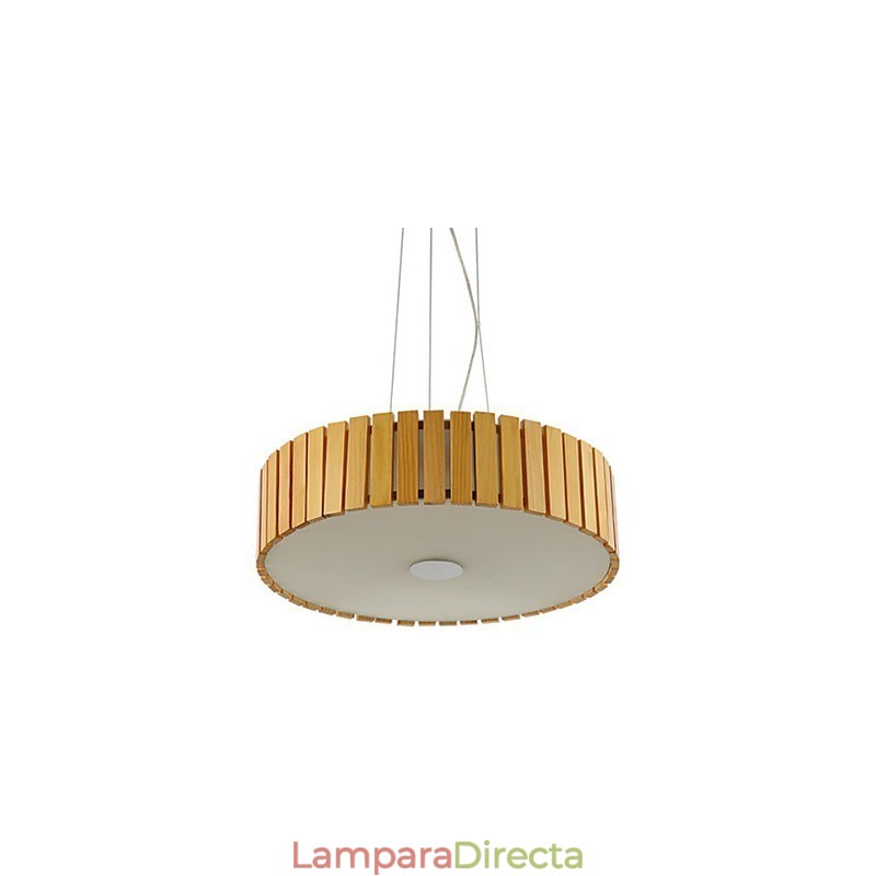 Lámpara de araña estilo mini linterna de madera de bambú