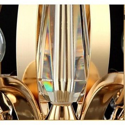 Lámpara de araña de cristal de hierro forjado dorado de alta calidad de 6 luces