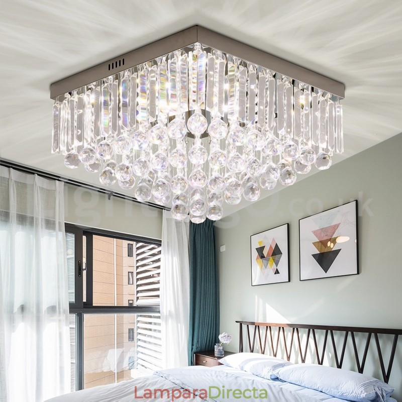 Lámparas de techo empotradas de cristal cuadradas contemporáneas de 40 cm y 50 cm