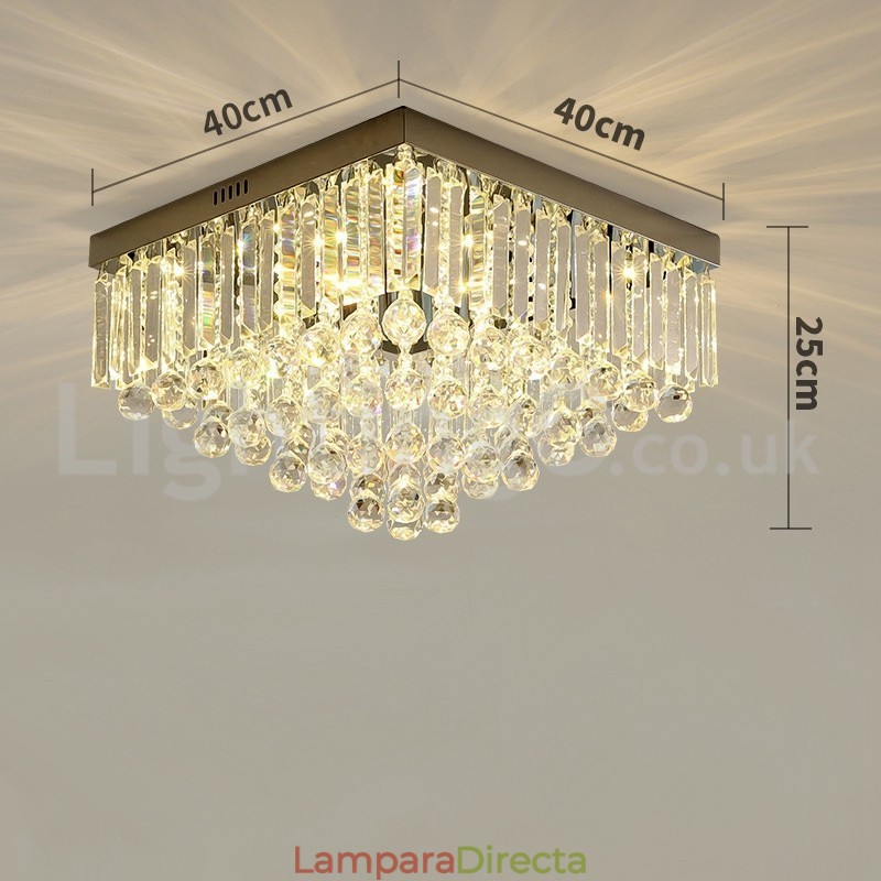 Lámparas de techo empotradas de cristal cuadradas contemporáneas de 40 cm y 50 cm