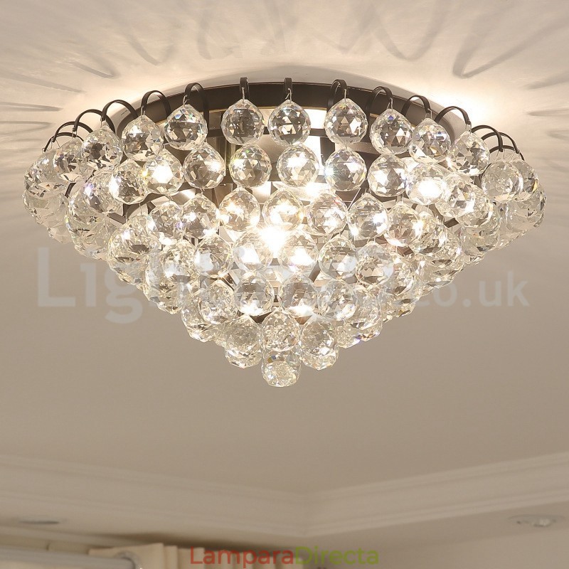 Lámparas de techo contemporáneas empotradas de cristal redondas de 30 cm y 55 cm