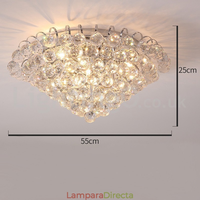Lámparas de techo contemporáneas empotradas de cristal redondas de 30 cm y 55 cm