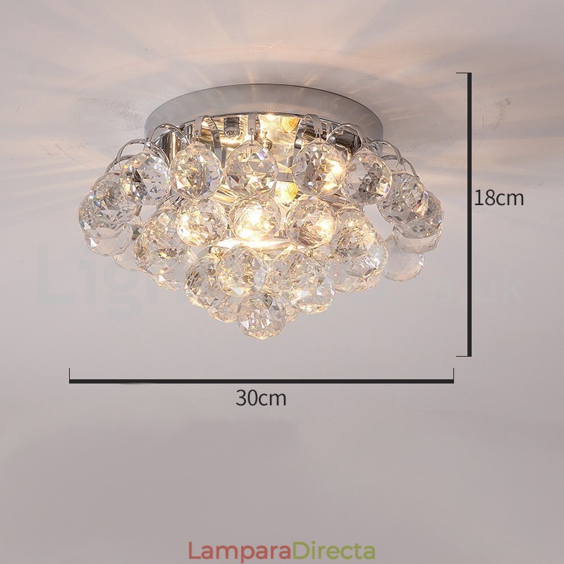 Lámparas de techo contemporáneas empotradas de cristal redondas de 30 cm y 55 cm