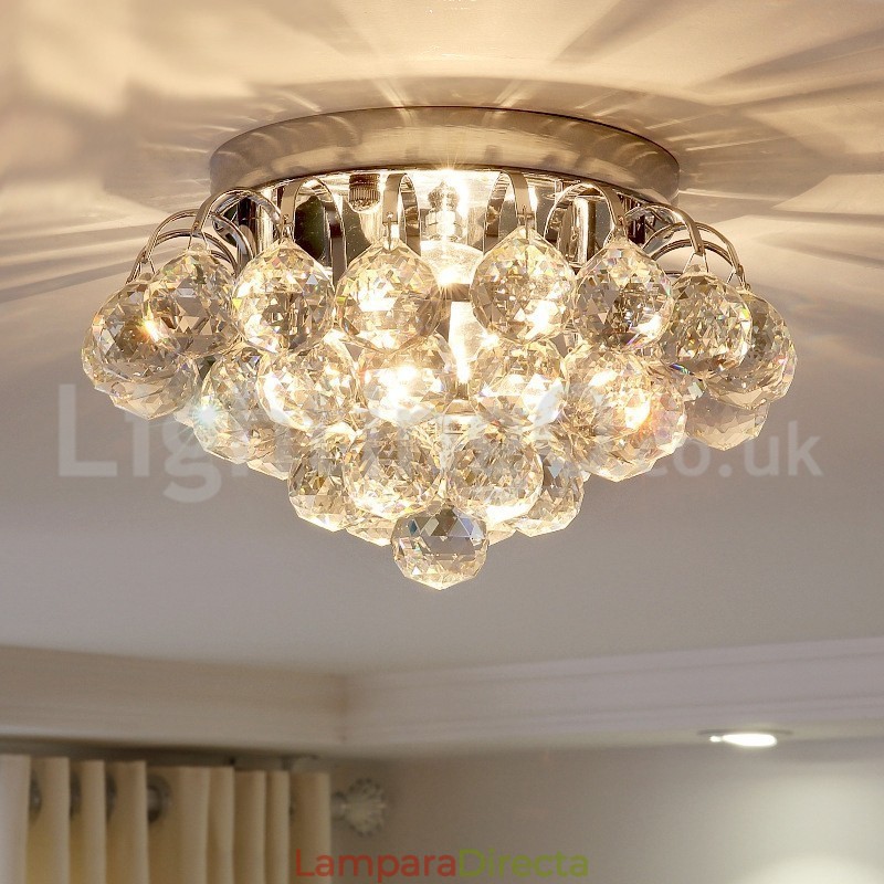 Lámparas de techo contemporáneas empotradas de cristal redondas de 30 cm y 55 cm