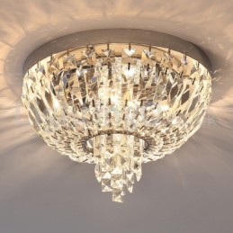 Lámparas de techo de cristal contemporáneas, exquisitas y redondas, con montaje empotrado