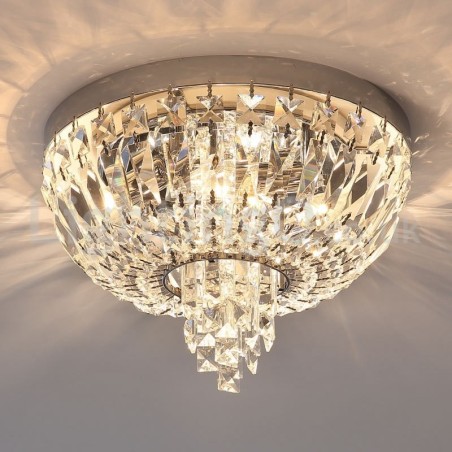 Lámparas de techo de cristal contemporáneas, exquisitas y redondas, con montaje empotrado Lámparas de techo de cristal contemporáneas, exquisitas y redondas, con montaje empotrado