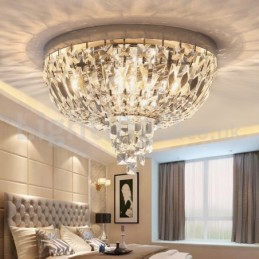 Lámparas de techo de cristal contemporáneas, exquisitas y redondas, con montaje empotrado