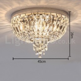 Lámparas de techo de cristal contemporáneas, exquisitas y redondas, con montaje empotrado