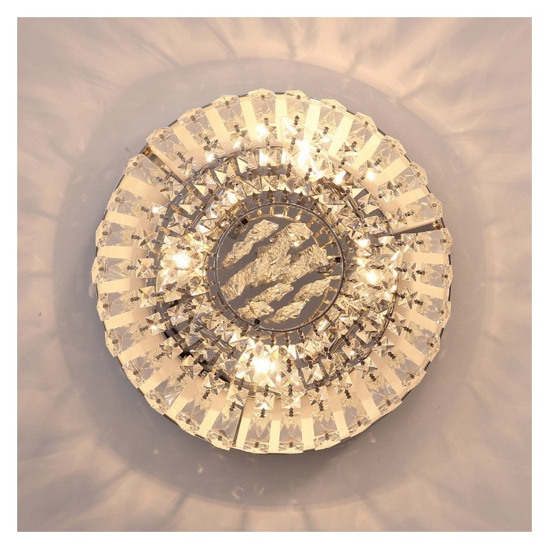 Lámparas de techo de cristal contemporáneas, exquisitas y redondas, con montaje empotrado