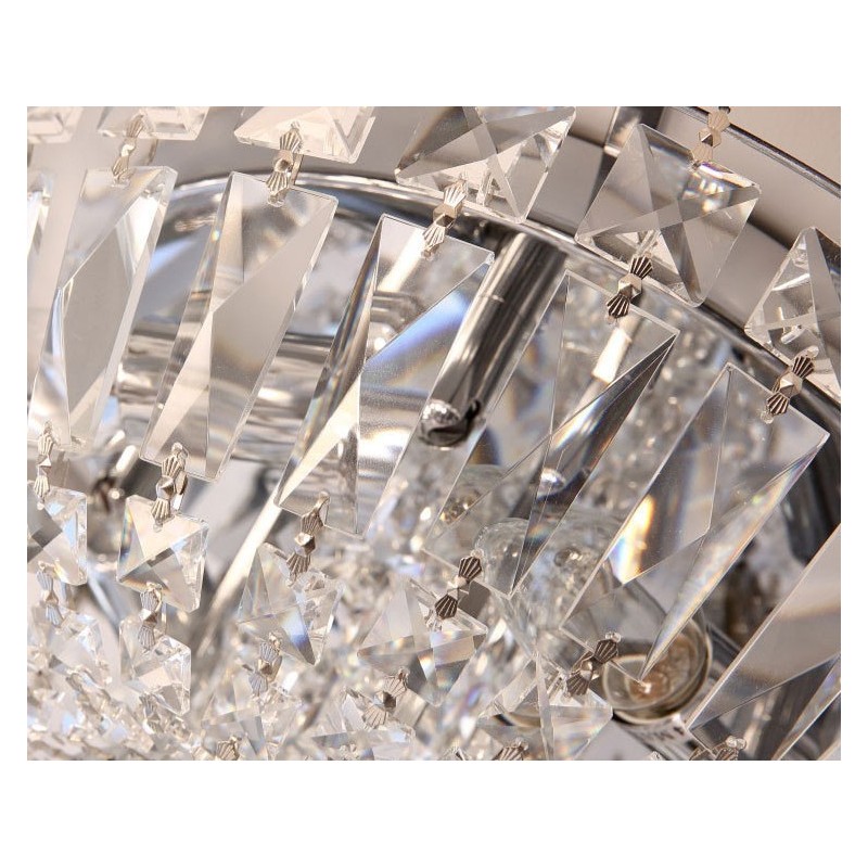 Lámparas de techo de cristal contemporáneas, exquisitas y redondas, con montaje empotrado