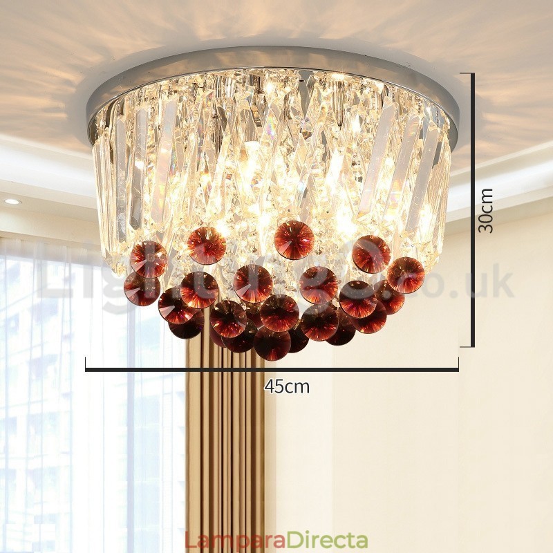 Lámparas de techo de cristal contemporáneas redondas y empotradas