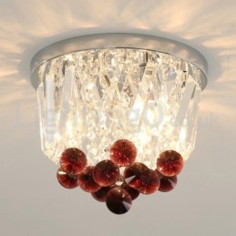 Lámparas de techo de cristal contemporáneas redondas y empotradas