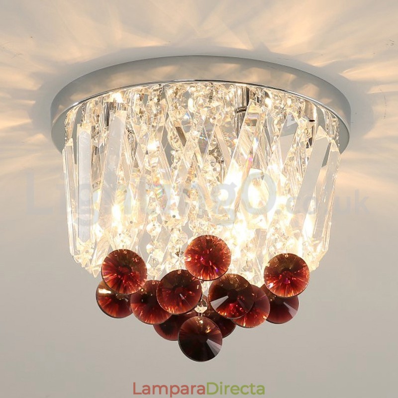 Lámparas de techo de cristal contemporáneas redondas y empotradas