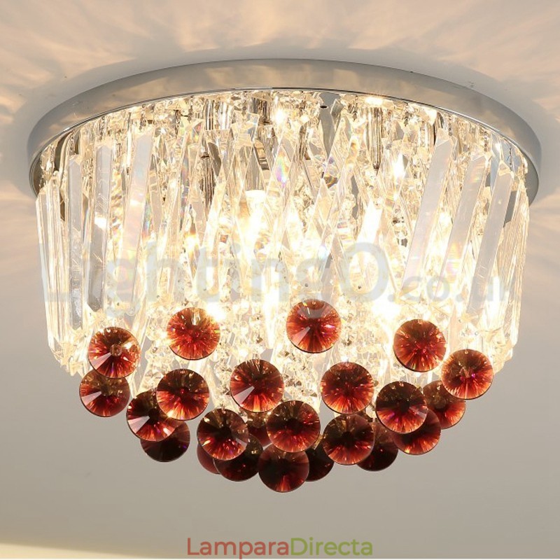 Lámparas de techo de cristal contemporáneas redondas y empotradas