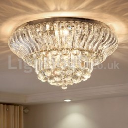 Lámparas de techo de cristal empotradas redondas modernas y contemporáneas de 38 cm y 57 cm