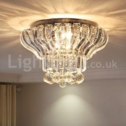 Lámparas de techo de cristal empotradas redondas modernas y contemporáneas de 38 cm y 57 cm