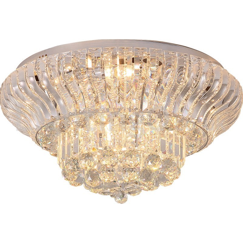 Lámparas de techo de cristal empotradas redondas modernas y contemporáneas de 38 cm y 57 cm