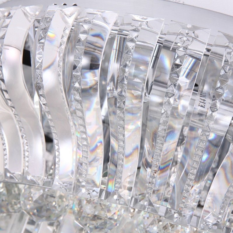 Lámparas de techo de cristal empotradas redondas modernas y contemporáneas de 38 cm y 57 cm