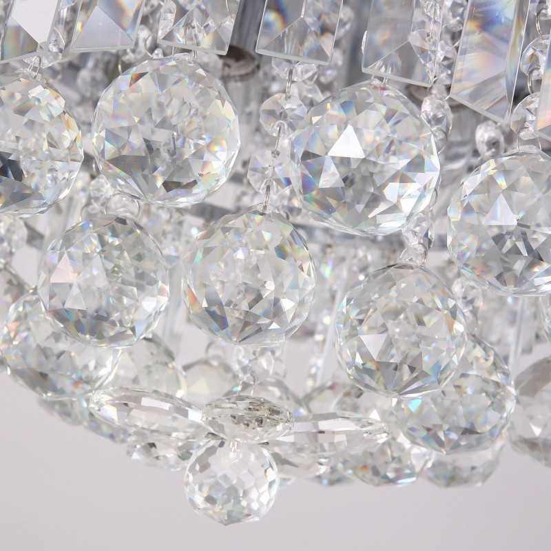 Lámparas de techo de cristal empotradas redondas modernas y contemporáneas de 38 cm y 57 cm