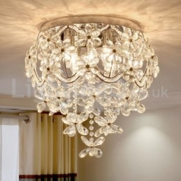 Lámparas de techo de cristal modernas y modernas de 48 cm con montaje empotrado redondo