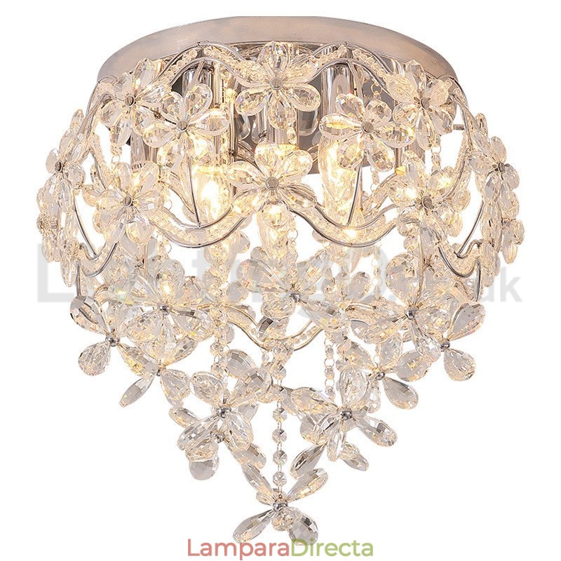 Lámparas de techo de cristal modernas y modernas de 48 cm con montaje empotrado redondo