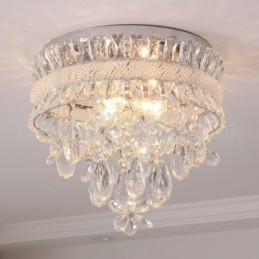 Lámparas de techo de cristal modernas y económicas de 40 cm con montaje empotrado redondo