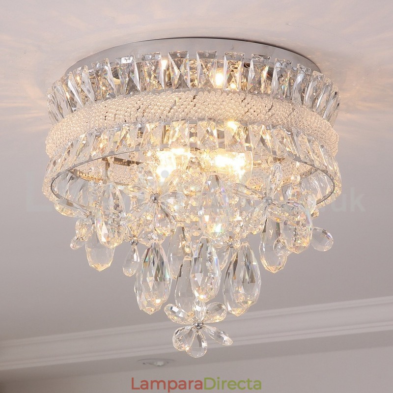 Lámparas de techo de cristal modernas y económicas de 40 cm con montaje empotrado redondo