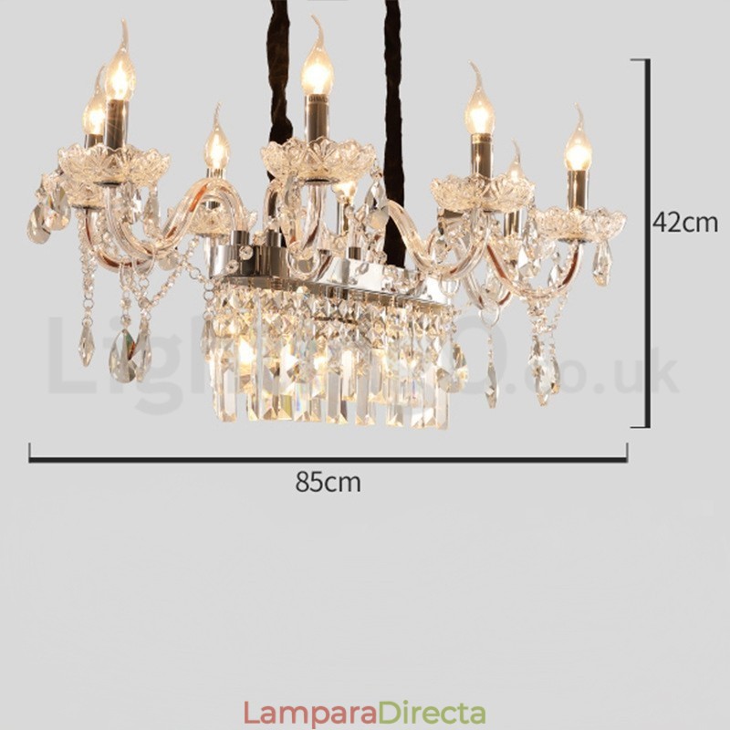 Lámpara de araña de cristal con forma de vela creativa contemporánea