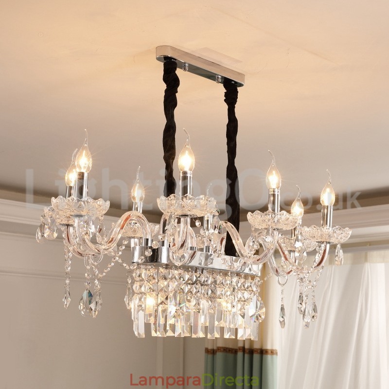 Lámpara de araña de cristal con forma de vela creativa contemporánea