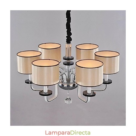 Lámpara de araña moderna contemporánea de metal cromado y cristal Lámpara de araña moderna contemporánea de metal cromado y cristal