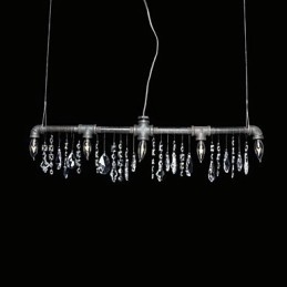 Lámpara de araña creativa de estilo norteamericano de 5 luces con diseño de tubería