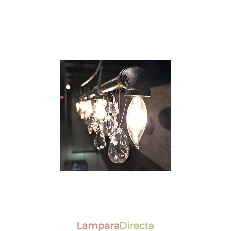 Lámpara de araña creativa de estilo norteamericano de 5 luces con diseño de tubería