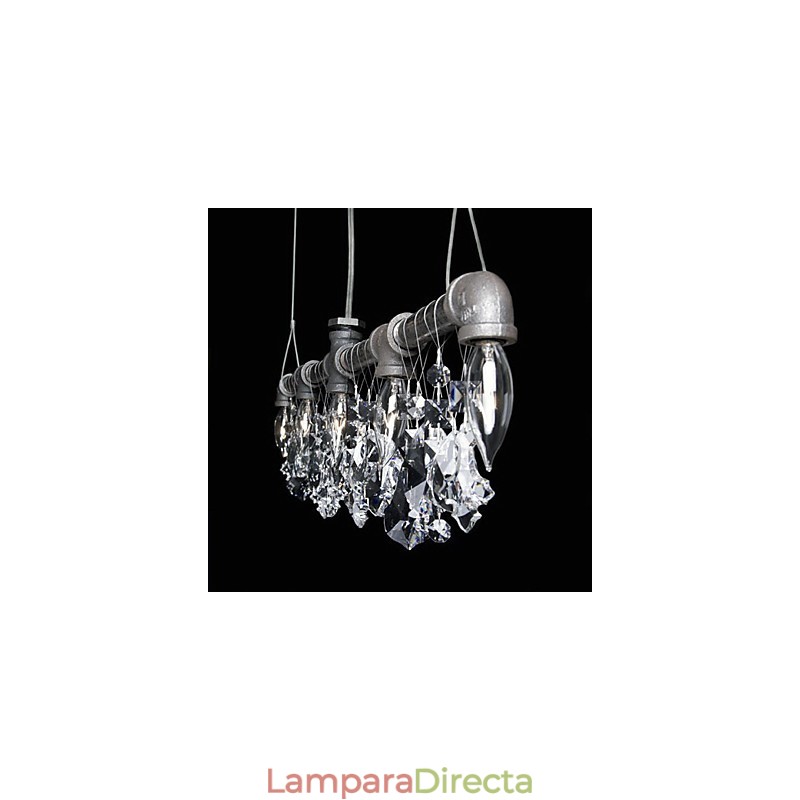 Lámpara de araña creativa de estilo norteamericano de 5 luces con diseño de tubería
