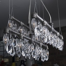 Lámpara de araña creativa de estilo norteamericano de 5 luces con diseño de tubería
