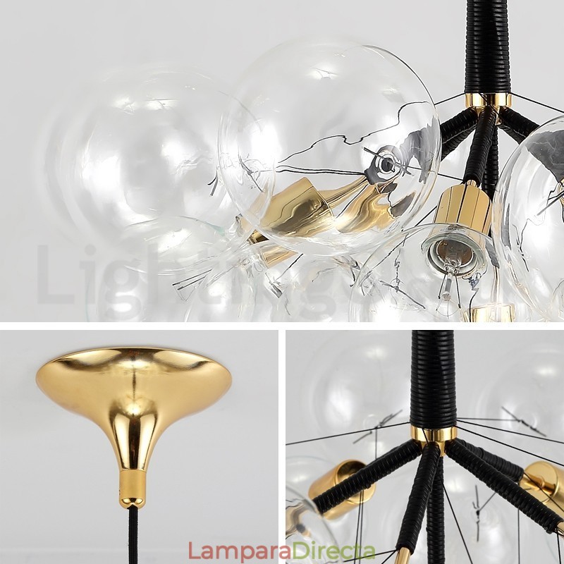 Lámpara colgante moderna con forma de bola de burbujas