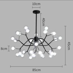 Lámpara de araña de estilo nórdico con forma de frijol mágico, pequeña lámpara de araña de cristal transparente con forma de bola de burbuja.
