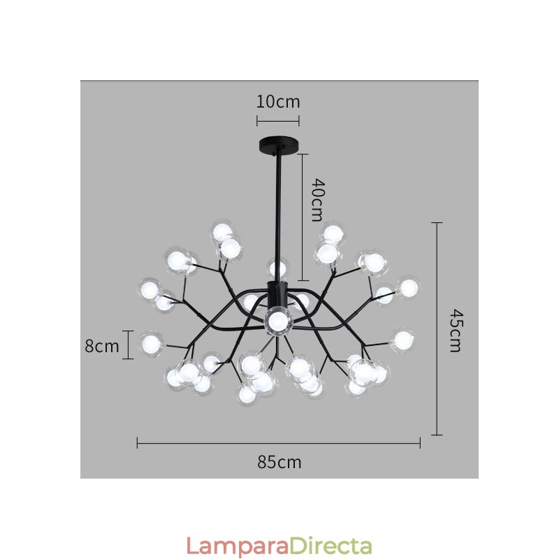 Lámpara de araña de estilo nórdico con forma de frijol mágico, pequeña lámpara de araña de cristal transparente con forma de bola de burbuja.