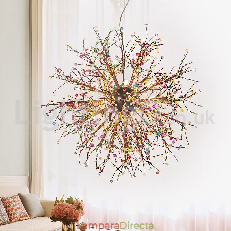 Lámpara de araña nórdica de diente de león de colores
