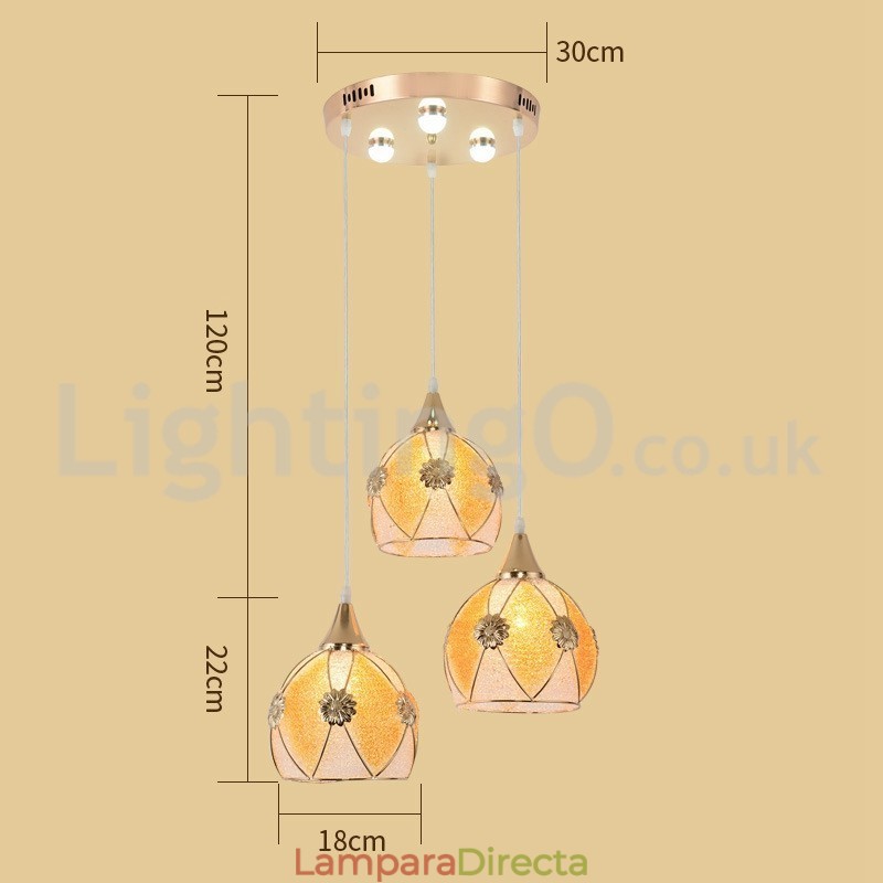 Lámpara colgante moderna económica de 1 luz y 3 luces