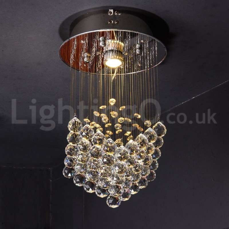 Lámpara colgante de techo de cristal K9 moderna de 1 luz para interiores, lámparas de araña, accesorios de iluminación