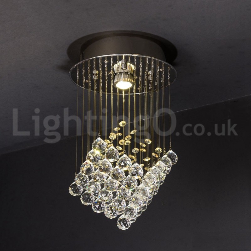 Lámpara colgante de techo de cristal K9 moderna de 1 luz para interiores, lámparas de araña, accesorios de iluminación