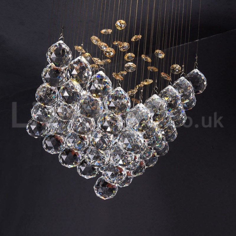 Lámpara colgante de techo de cristal K9 moderna de 1 luz para interiores, lámparas de araña, accesorios de iluminación