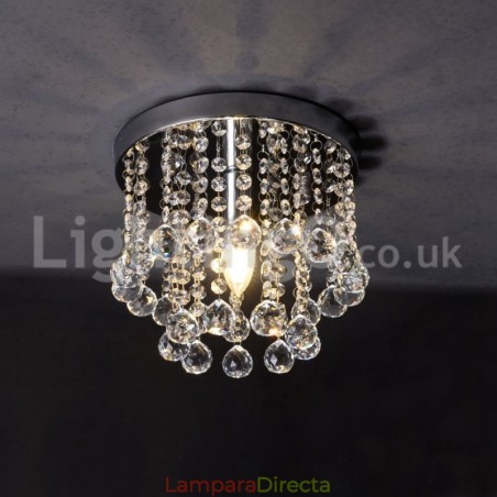 Lámpara de araña de cristal redonda moderna para porche, luz empotrada Lámpara de araña de cristal redonda moderna para porche, luz empotrada