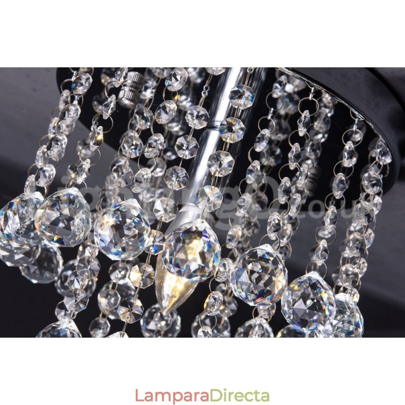 Lámpara de araña de cristal redonda moderna para porche, luz empotrada