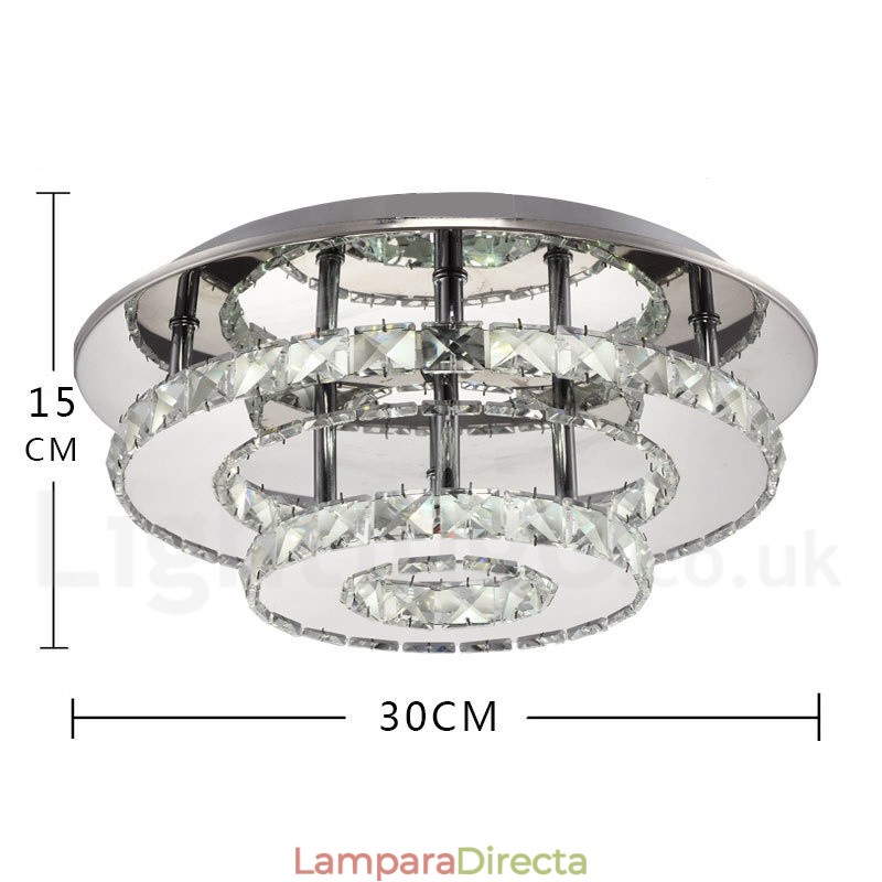 Lámparas de techo modernas de cristal redondas y regulables con control remoto.